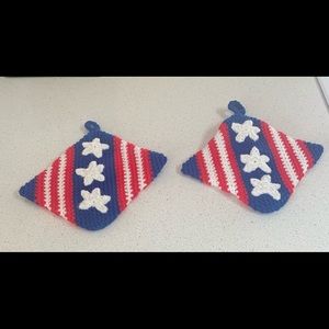 Potholders Fourth of July Americana Decorative Red White Blue